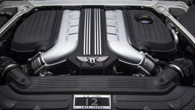 Bentley is known for its monster engines such as this 6.0-litre twin-turbo W12 unit.