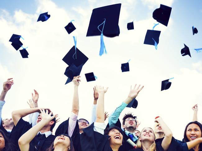 Statistically, most of these graduates won’t be quite so cheery when they’re trying to find a job.