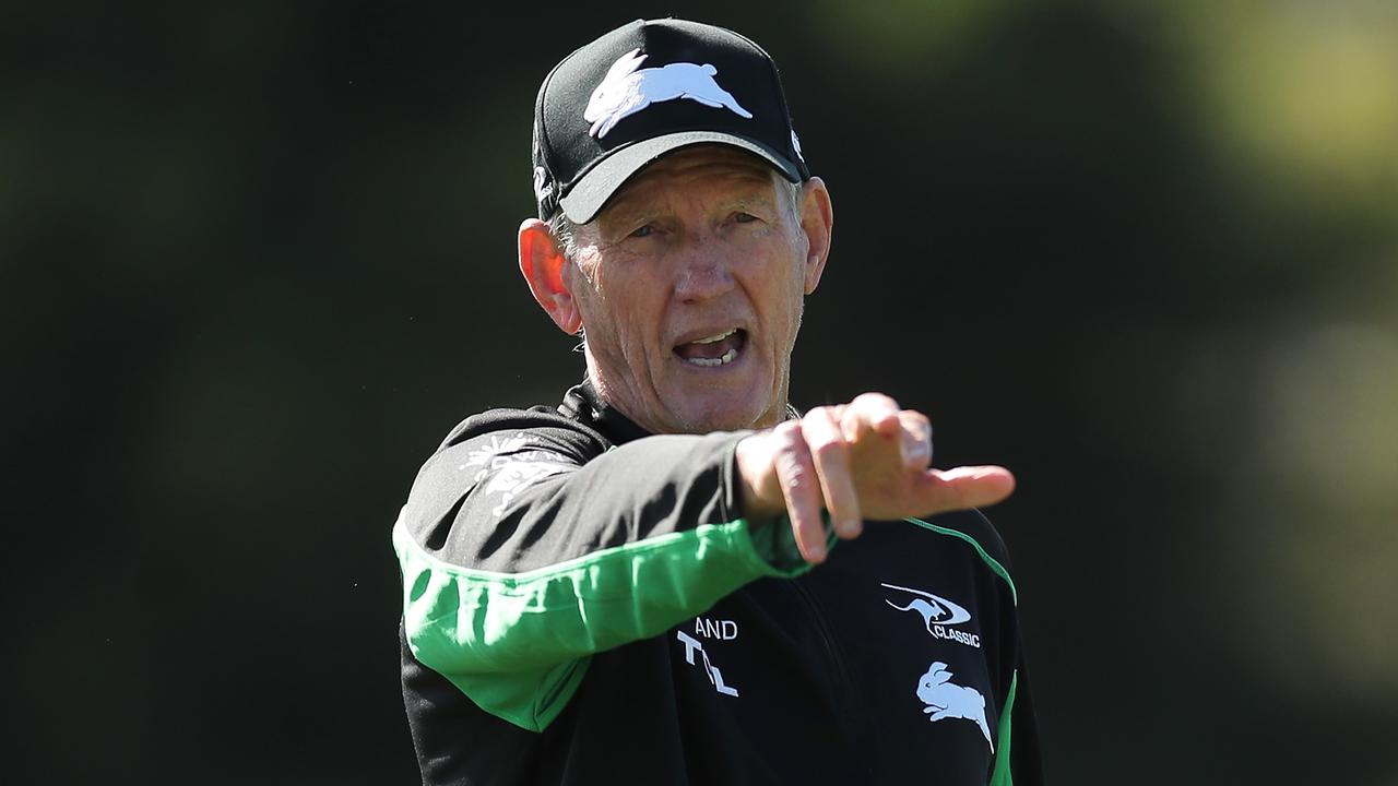 Master coach Wayne Bennett is one win away from another grand final, this time with South Sydney. Picture: Matt King/Getty Images