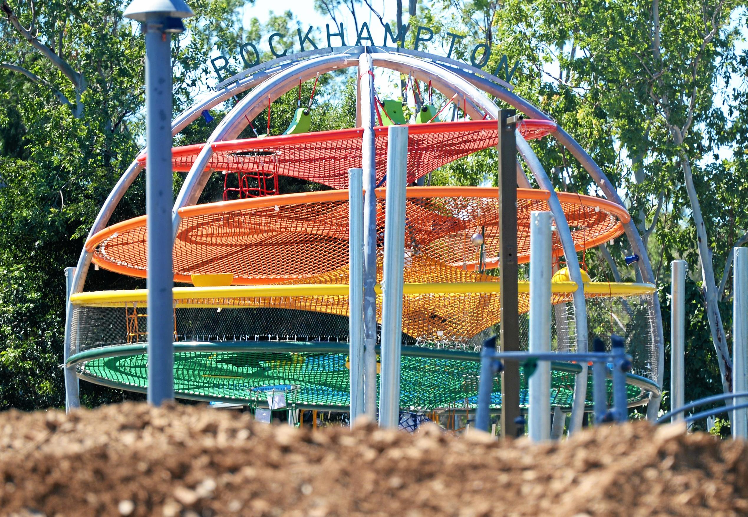 New playground structure at Kershaw Gardens. Picture: Allan Reinikka ROK100418akershaw