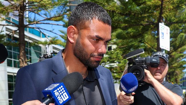 MELBOURNE, AUSTRALIA - JANUARY 29 2024 Tarryn Thomas leaves AFL House after being interviews.Picture: Brendan Beckett