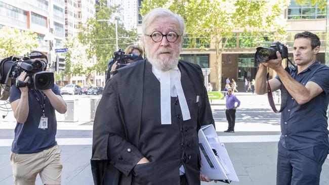 George Pell's lawyer, Robert Richter QC (centre) arrives at the County Court. Picture: AAP