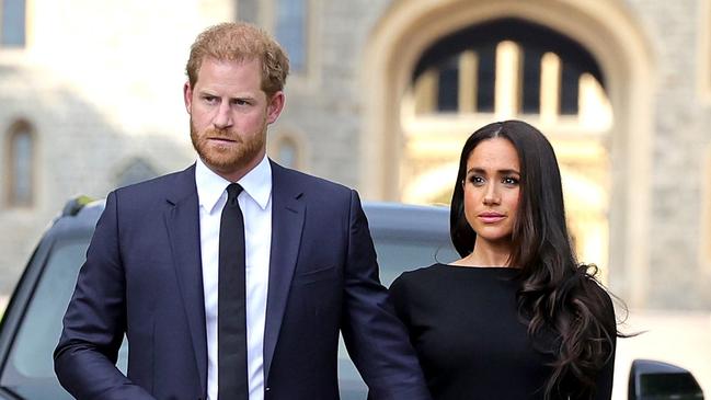 Prince Harry and Meghan at Windsor Castle. Picture: Getty Images