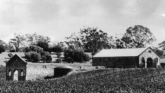 An undated picture of the old Jacob winery buildings at Jacobs Creek between Tanunda and Rowland Flat.