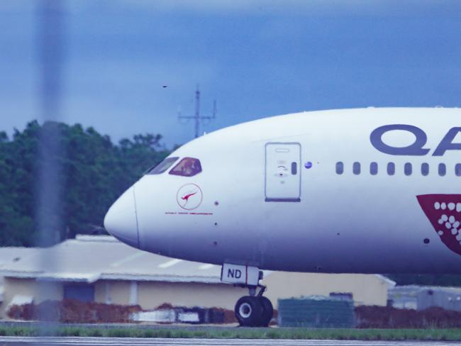 QANTAS repatriation Flight from Frankfurt to Darwin landed today.Picture GLENN CAMPBELL