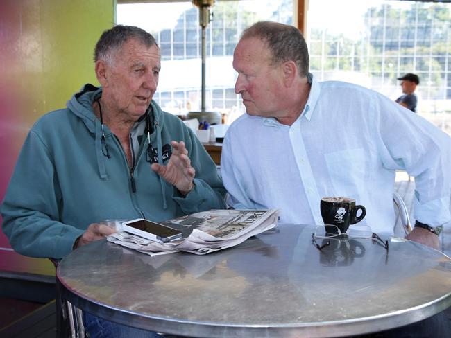 John Singleton with Phil Rothfield at their Central Coast sit-down. Picture: Mark Scott