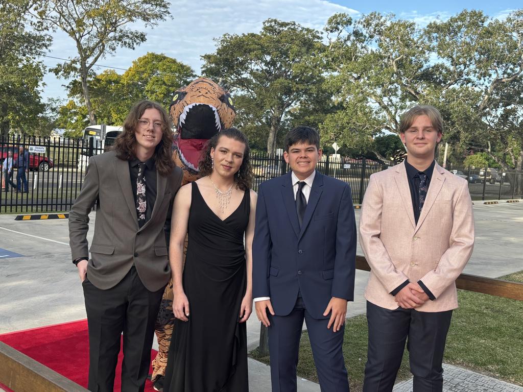 Caleb O'Neil, Lillian Callaghan, Matthew Pavey and Paul Maher arrive at the formal.