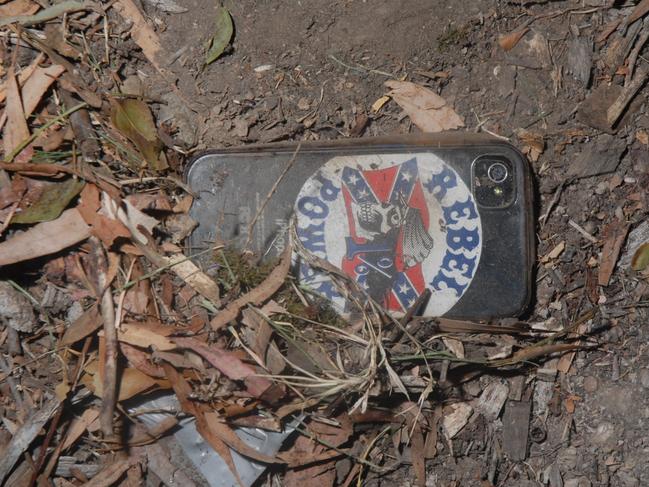 A phone found outside the factory. Picture: Supplied