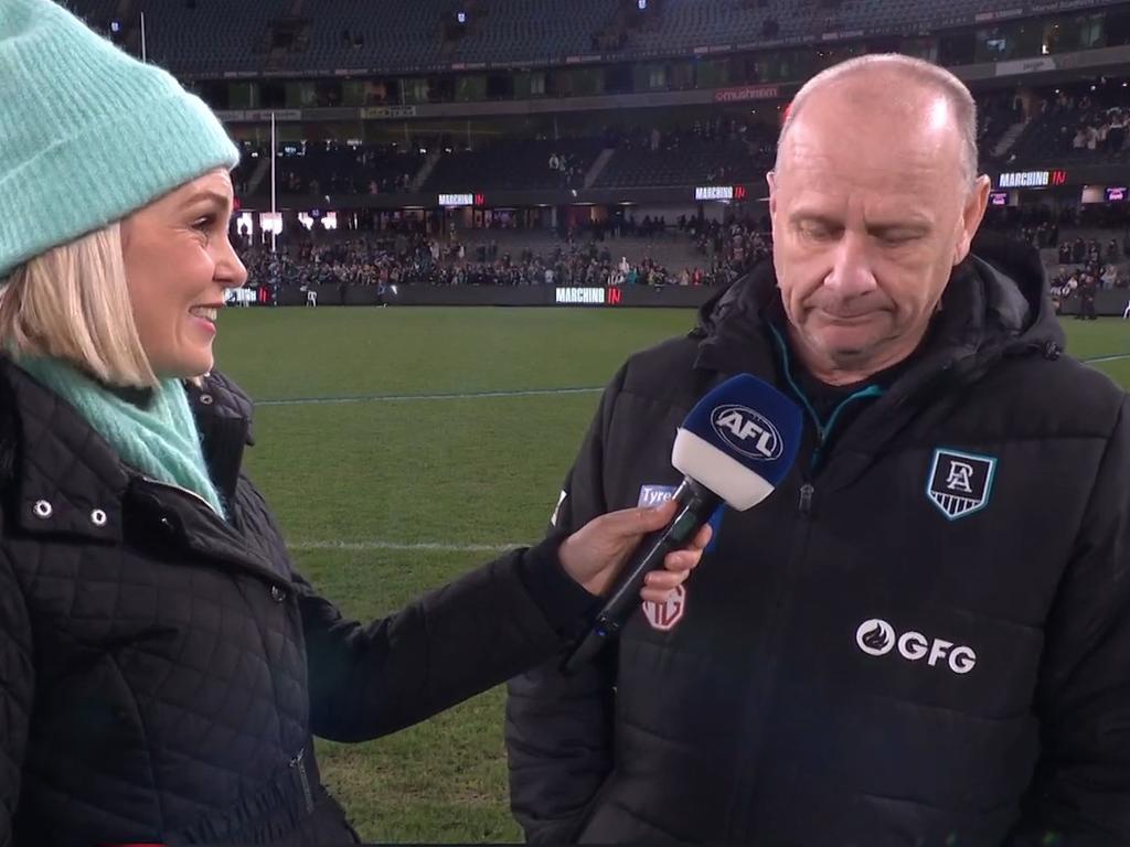 An emotional Ken Hinkley spoke after the win.