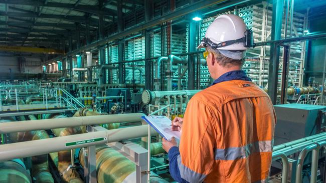 Inside Victoria's desalination plant. Picture: Jake Nowakowski