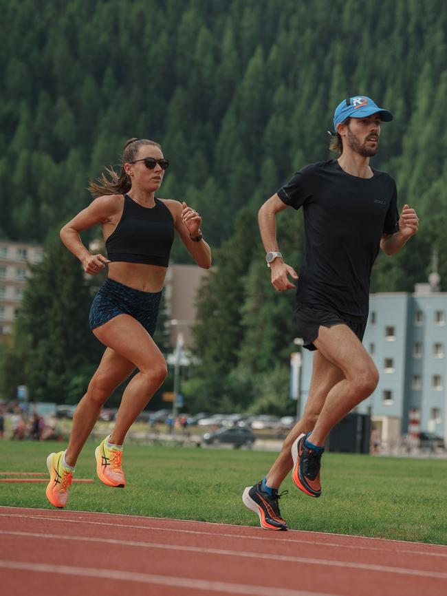 Izzi and Riley training in St Moritz, Switzerland. Picture: Supplied.