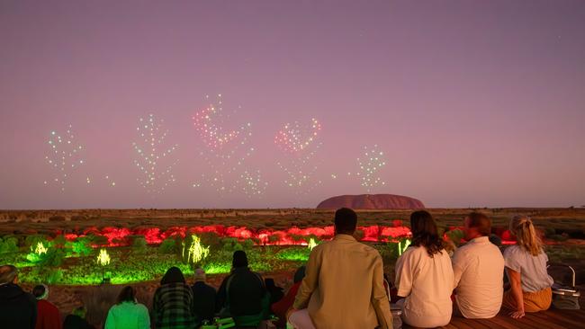 Fireworks over Uluru. Picture: Tourism Australia