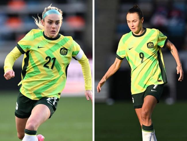 The new Matildas jersey in action.