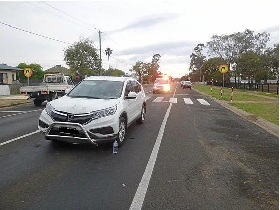 The scene of the incident between a car and pedestrians on McDowall St, Roma. October 30, 2018. Picture: Contributed