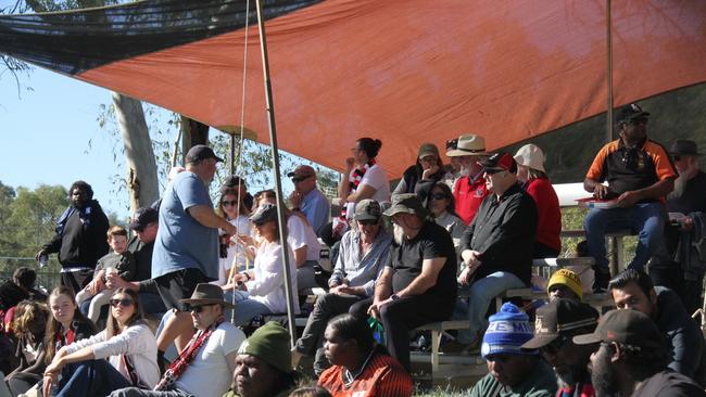The crowd at the Melbourne Demons took on St Kilda at Traeger Park, Alice Springs, on June 1, 2025. Picture: Gera Kazakov