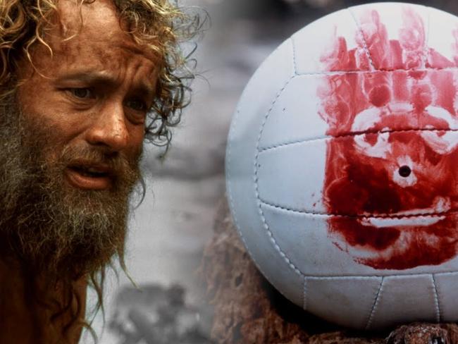 Tom Hanks and Wilson in Castaway.