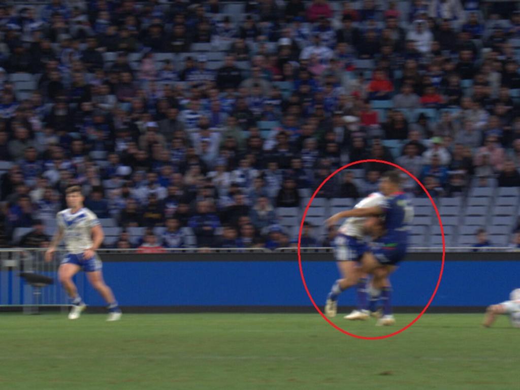 Jaeman Salmon collects Te Maire Martin late.