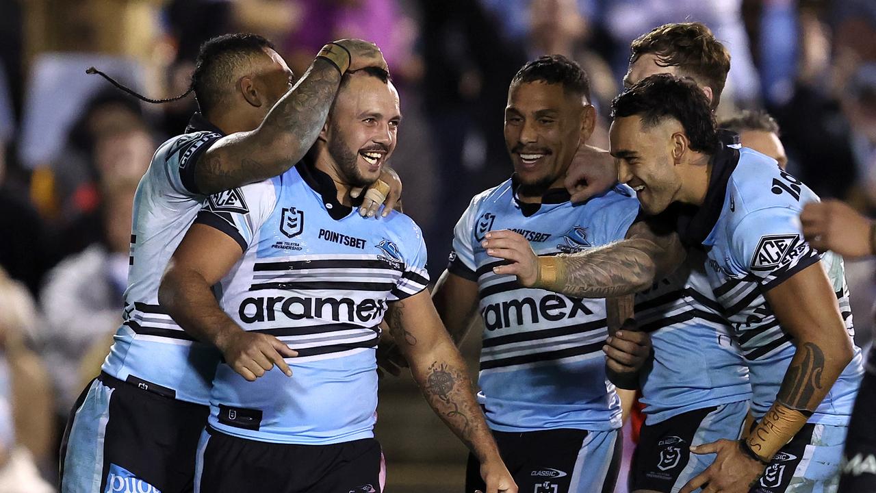 Braydon Trindall has knocked back interest from rival clubs to sign a new deal to stay with the Sharks. Picture: Brendon Thorne/Getty Images