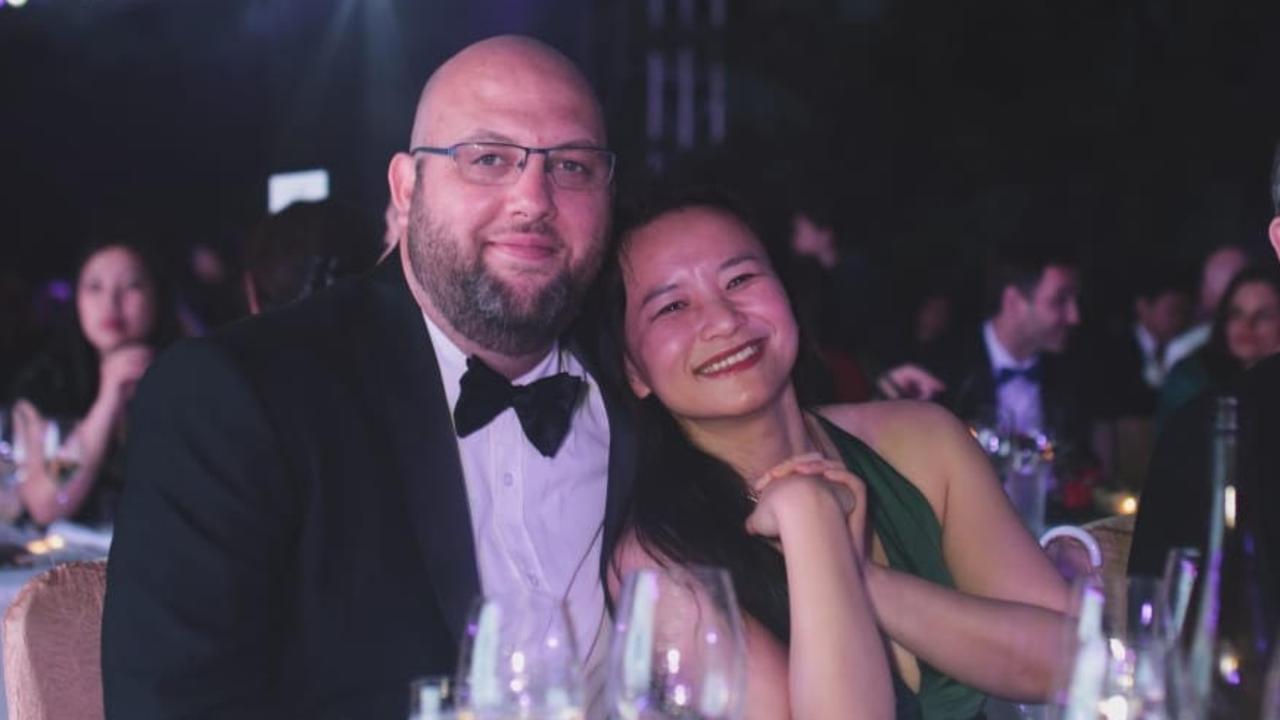 Nick Coyle and Ms Cheng, who was detained in China in August 2020. Picture: Supplied