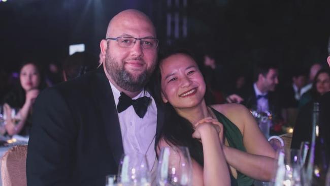 Nick Coyle and Ms Cheng, who was detained in China in August 2020. Picture: Supplied