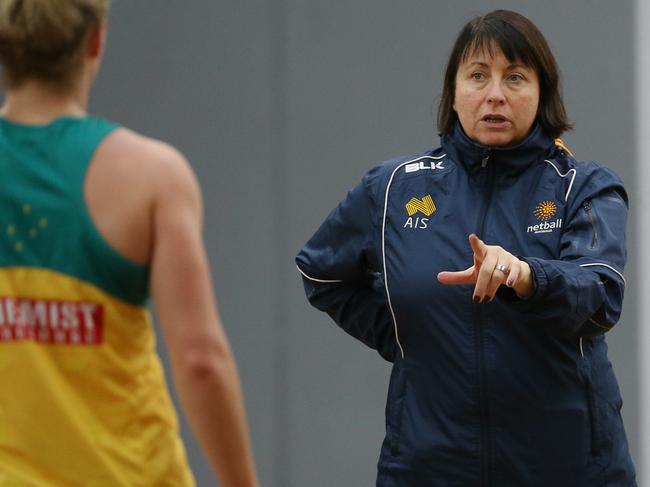 Australian netball team training at Maribyrnong. Diamonds head coach Lisa Alexander  . Pic: Michael Klein