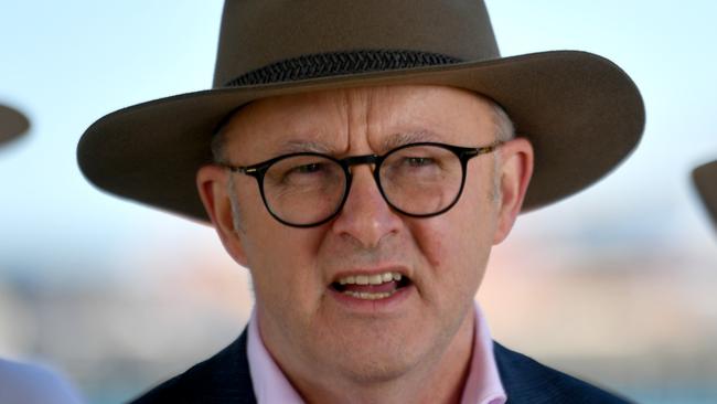 Prime Minister Anthony Albanese is in Townsville at Townsville Port. Picture: Evan Morgan