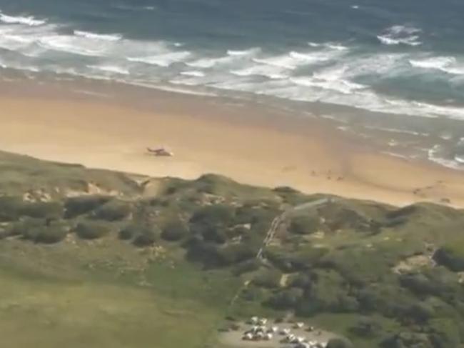 The section of beach where the tragedy happened. Picture: 7News