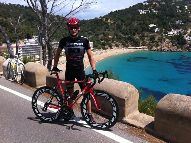 V8 Supercar driver Maro Engel on his bike. Picture: Supplied