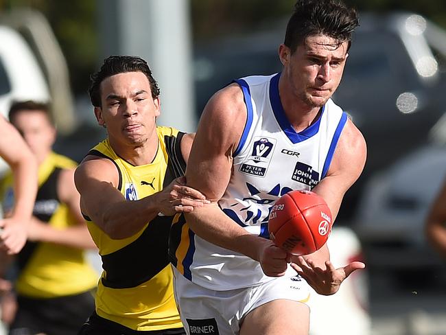 Sandringham captain Brede Seccull (right) believes a Young Guns series would be helpful for draft hopefuls. Picture: Lawrence Pinder