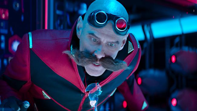 Jim Carrey in his hammiest form as Dr Robotnik. Picture: Paramount