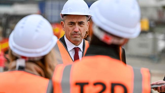 Transport and Infrastructure Minister Tom Koutsantonis on June 21 at the first building works of the Selgar Ave road link into Tonsley ahead of Torrens to Darlington construction. Picture: NCA NewsWire / Brenton Edwards