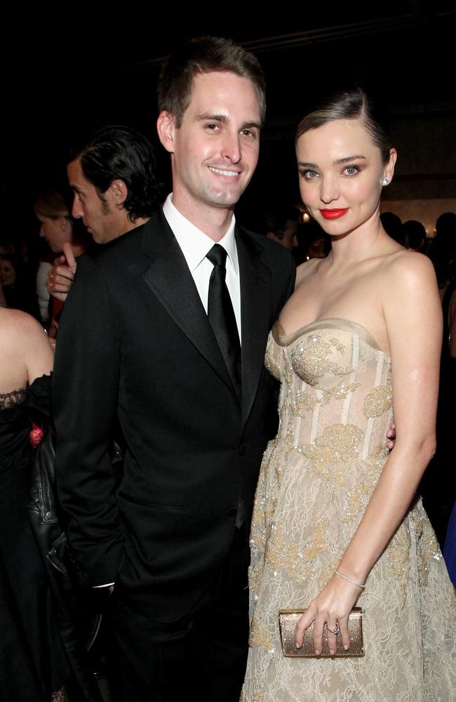 Model Miranda Kerr and husband Evan Spiegel. Picture: Getty