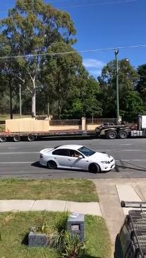 Mexican Hoon Cartel perform burnout out the front of a house