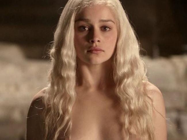 Emilia Clarke was often nude in GoT. Picture: HBO