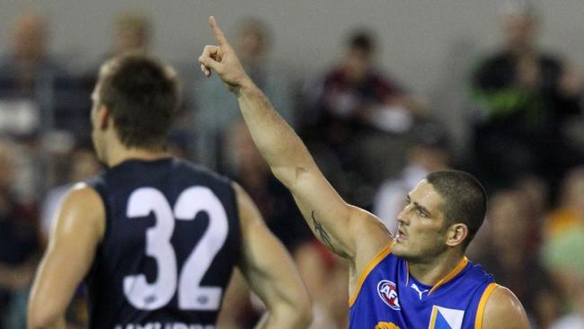 The Gabba was packed when Brendan Fevola clashed with his old side Carlton in 2010. Picture: Darren England. 