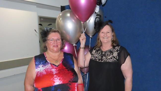 Donalda Buchanan and Sandra Edward at the Hervey Bay RSL Melbourne Cup luncheon.