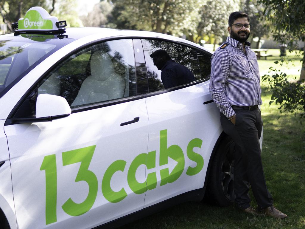 More extensive charging networks are key to support electric taxi drivers like Melbourne’s Jatin Parbhakar. Picture: Supplied