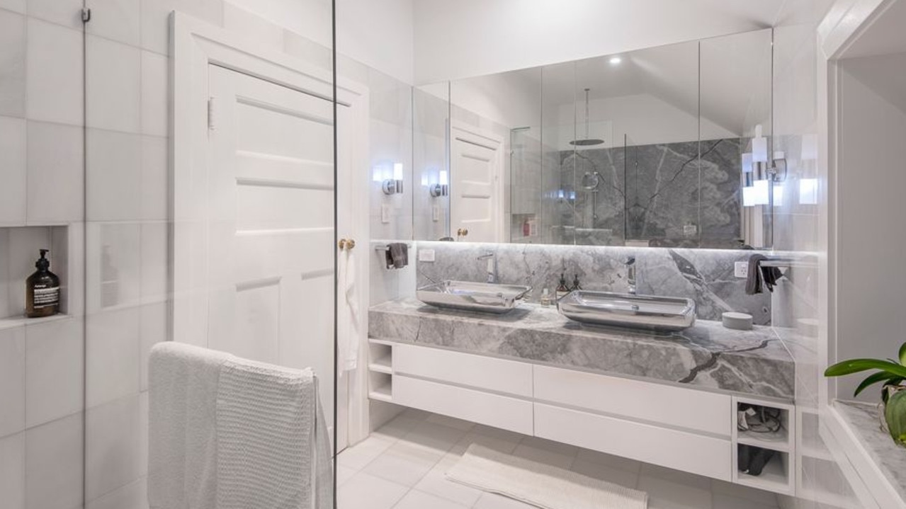 One of the bathrooms in the luxurious home.