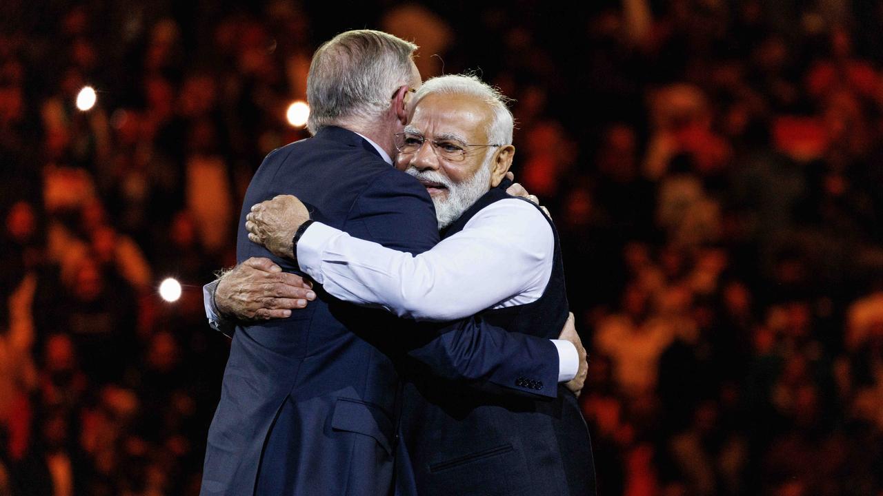 The PM welcomes Indian Prime Minister Narendra Modi to Sydney. Picture: David Swift/NCA NewsWire