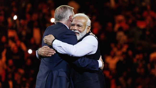 The PM welcomes Indian Prime Minister Narendra Modi to Sydney. Picture: David Swift/NCA NewsWire
