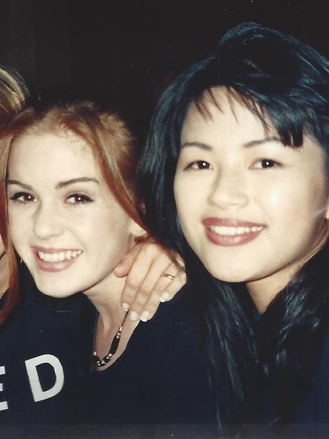 Teresa Visintin (nee Wong) with Hollywood actress and former <i>Home and Away star</i>, Isla Fisher. Picture: Supplied