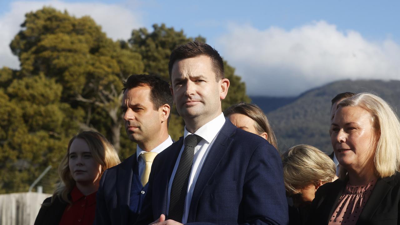 Labor leader Dean Winter at Glenorchy in relation to the no confidence motion against the Premier Jeremy Rockliff. Picture: Nikki Davis-Jones