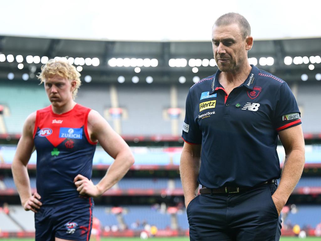 Oliver’s future is the latest hurdle for an under-pressure Simon Goodwin. Picture: Quinn Rooney/Getty Images