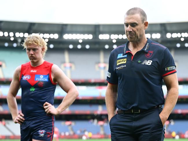 Oliver’s future is the latest hurdle for an under-pressure Simon Goodwin. Picture: Quinn Rooney/Getty Images