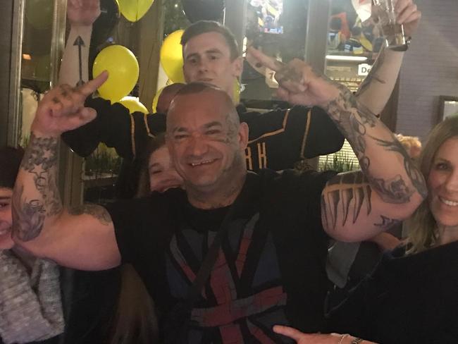 Dustin Martin's dad watching the preliminary final between Richmond and GWS from New Zealand.