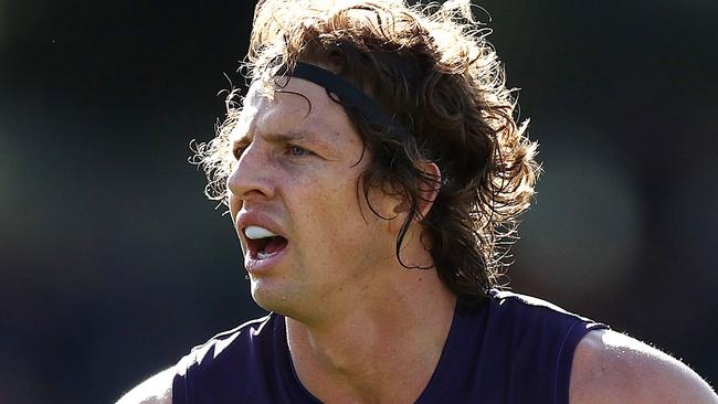 Nat Fyfe has suffered a hamstring injury and will miss the Dockers’ final. Picture: AFL Photos/Getty Images