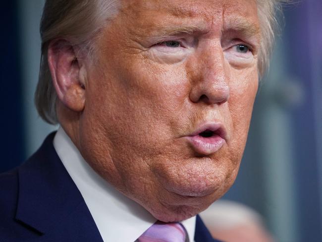 US President Donald Trump speaks during the daily briefing on the novel coronavirus, COVID-19, in the Brady Briefing Room at the White House on April 1, 2020, in Washington, DC. (Photo by MANDEL NGAN / AFP)