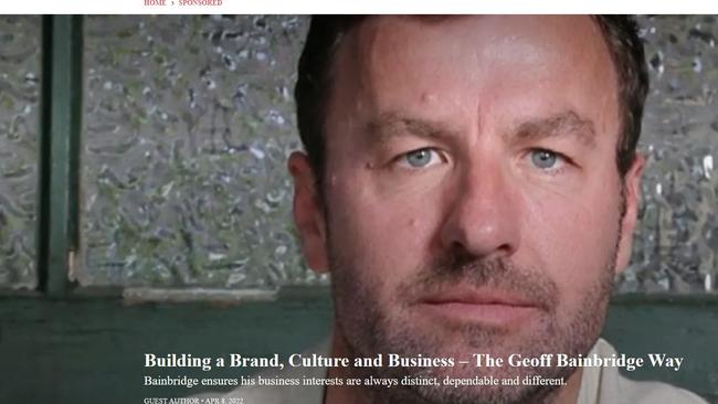 A screenshot showing Geoff Bainbridge’s sponsored ad. Picture: LA Progressive / Supplied