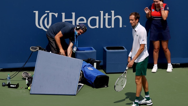 Daniil Medvedev has previously complained about the position of the cameras. Picture: Matthew Stockman/Getty Images