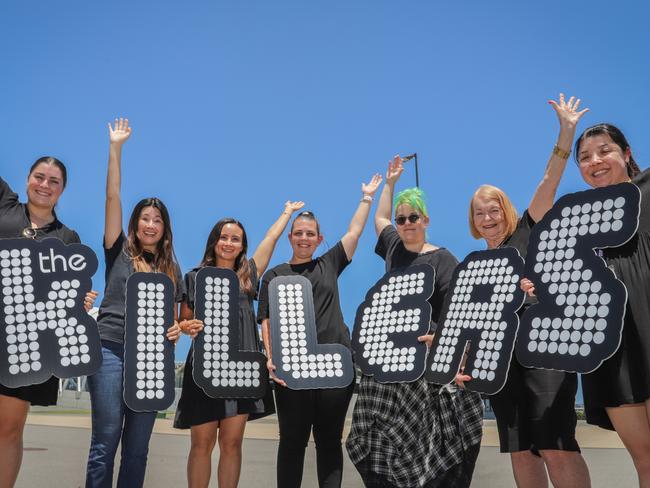 Hayley Gofton, Dominique Pendleton, Amanda Golingi, Ashlee Flood, Carly Shiel, Cath Bradley, Greg Stockham and Christine Kellie are excited for The Killers to come to Townsville.